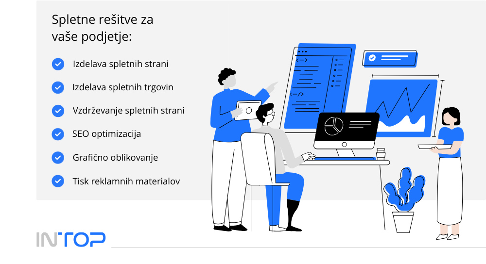Izdelava spletni strani in trgovin, vzdrževanje, SEO optimizacija, grafično oblikovanje in tisk